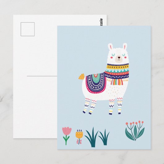 Llama Niedlich Postkarte (Vorne/Hinten)