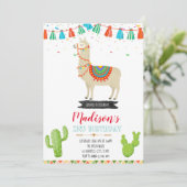 Llama niedliche Party Einladung (Stehend Vorderseite)