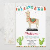 Llama niedliche Party Einladung (Vorne/Hinten)