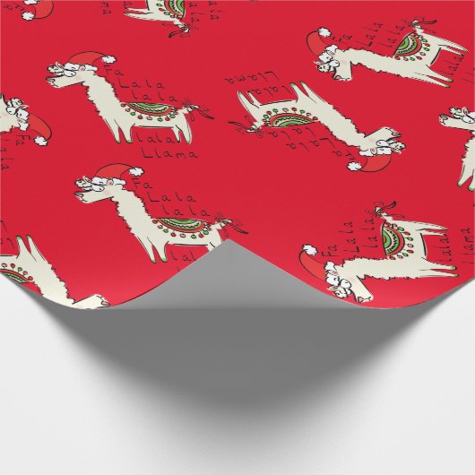 Llama Niedlicher Weihnachtsurlaub Geschenkpapier (Ecke)