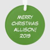 Llama Niedlicher Weihnachtsurlaub Ornament (Rückseite)