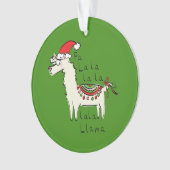 Llama Niedlicher Weihnachtsurlaub Ornament (Vorderseite)