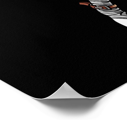 Llama Ninja Samurai Poster (Ecke)