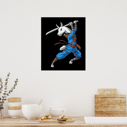 Llama Ninja Samurai Poster (Küche)