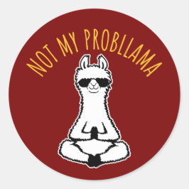 Llama Not My Probllama Meditation Yoga Sunglasses  Runder Aufkleber