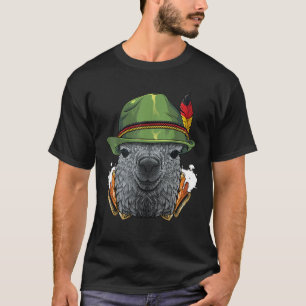 Llama Oktoberfest Lederhosen German Beer Fest Bava T-Shirt