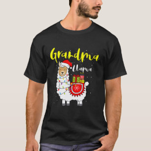 Llama Oma Lichter Weihnachtsmann Hut Weihnachten P T-Shirt