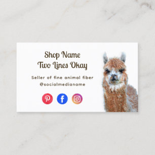 Llama Online Geschäft Fasergestricke Visitenkarte
