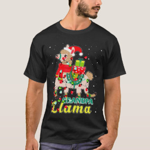 Llama Opa trägt Weihnachtsmannmütze Weihnachts-Pyj T-Shirt