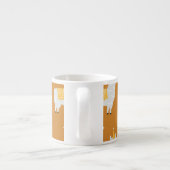 Llama, orange Hintergrund: Geburtstagsmuster. Espressotasse (Rückseite)