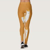 Llama, orange Hintergrund: Geburtstagsmuster. Leggings (Rückseite)