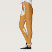 Llama, orange Hintergrund: Geburtstagsmuster. Leggings (Links)