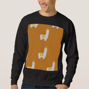 Llama, orange Hintergrund: Geburtstagsmuster. Sweatshirt