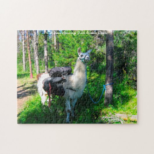 Llama Pack Idaho. Weihnachtsgrüße Puzzle (Horizontal)