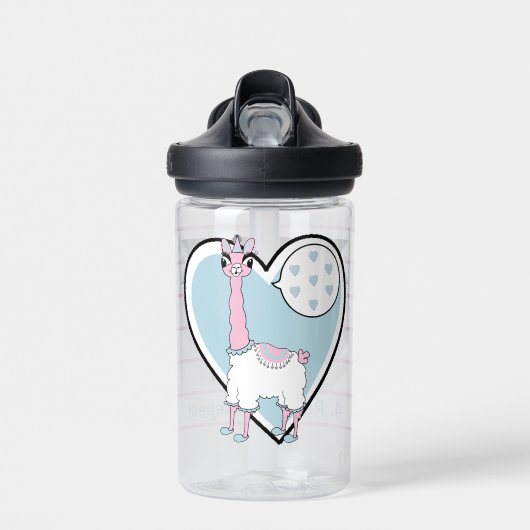Llama Pajama Blue Heart Trinkflasche (Vorne)