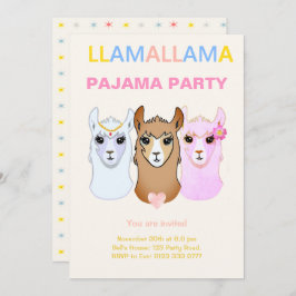 Llama Pajama Party Einladung
