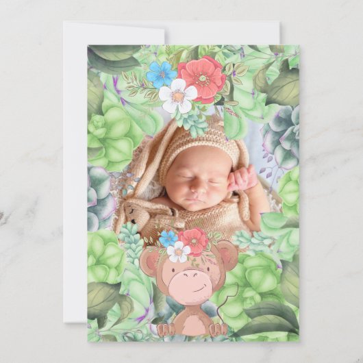 Llama Panda Bär niedlicher Dschungelfarm wild one Einladung (Rückseite)