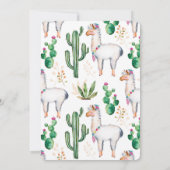 Llama Party Watercolor Kinderdusche Einladung (Rückseite)