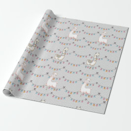 Llama Party Wrapping Paper Geschenkpapier