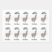Llama Partying - Tier mit Party-Individuelle Name Geschenkpapier Set (Vorderseite)