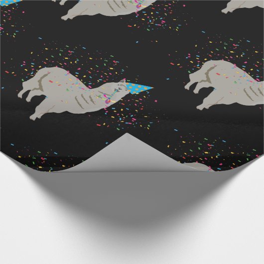 Llama Partying - Tiere mit Party Geschenkpapier (Ecke)