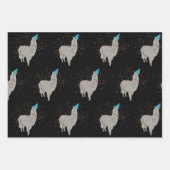 Llama Partying - Tiere mit Party Geschenkpapier Set (Vorderseite)