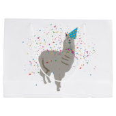 Llama Partying - Tiere mit Party Große Geschenktüte (Rückseite)