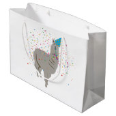 Llama Partying - Tiere mit Party Große Geschenktüte (Rückseite Schrägansicht)