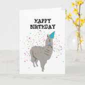 Llama Partying - Tiere mit Party Karte (Gelbe Blume)