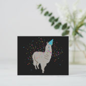 Llama Partying - Tiere mit Party Postkarte (Stehend Vorderseite)
