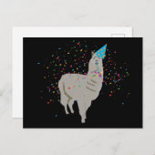 Llama Partying - Tiere mit Party Postkarte (Vorne/Hinten)