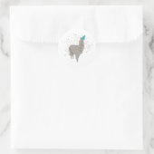 Llama Partying - Tiere mit Party Runder Aufkleber (Tasche)