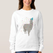Llama Partying - Tiere mit Party Sweatshirt (Vorderseite)