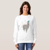 Llama Partying - Tiere mit Party Sweatshirt (Vorne ganz)
