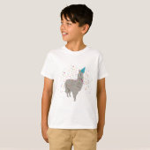 Llama Partying - Tiere mit Party T-Shirt (Vorne ganz)