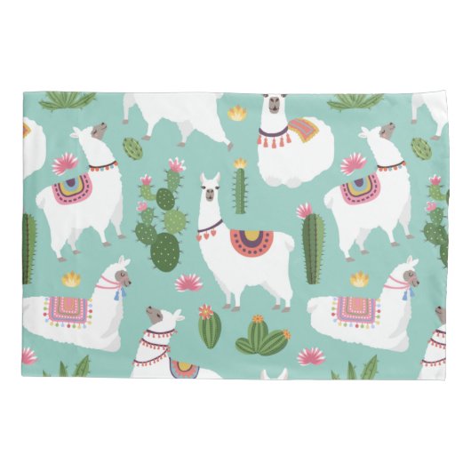 Llama Pattern Kissenbezug (Rückseite-Links)