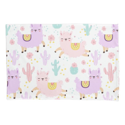 Llama Pattern Kissenbezug (Vorderseite-Links)