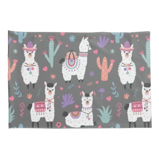 Llama Pattern Kissenbezug (Rückseite-Rechts)