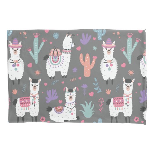 Llama Pattern Kissenbezug (Vorderseite-Links)