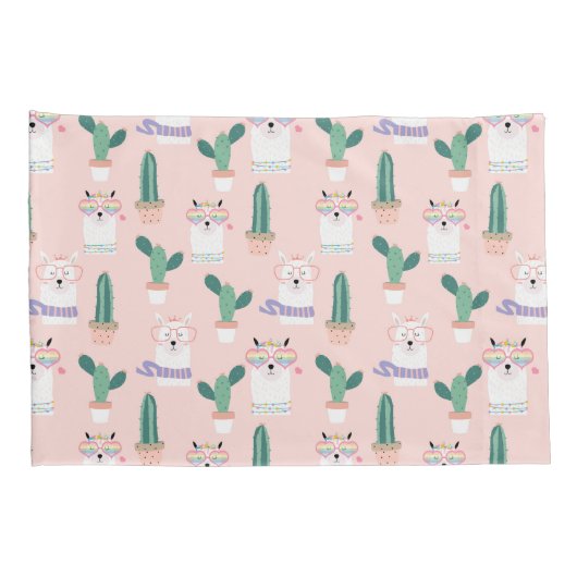 Llama Pattern Pillow Case Kissenbezug (Rückseite-Rechts)