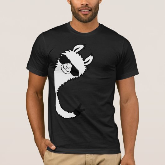 Llama Peace Sign Sunglasses Side View Victory Cool T-Shirt (Vorderseite)