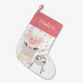 Llama Penguin Face maskiert Personalisiert Kleiner Weihnachtsstrumpf (Vorderansicht (hängend))