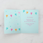 Llama Personalisiert Name Aqua Happy Birthday Karte (Innenseite)