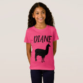 LLAMA PERSONALISIERTE MÄDCHEN, rosa T - Shirt (Vorne ganz)