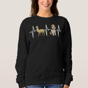Llama Petit Basset Griffon Vendeen Heartbeat Dog Sweatshirt