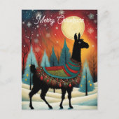 Llama Pine Tree Weihnachtsfeiertag Postkarte (Vorderseite)