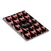 Llama pink coral glitter Sparkles pattern Monogram Notizblock (Rechte Seite)