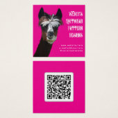 Llama Pink QR-Code Faserkarten (Vorne & Hinten)