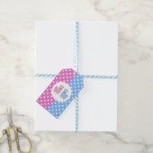 Llama Pink und Blue Gender Reveal Baby Dusche Geschenkanhänger (Mit Garn)