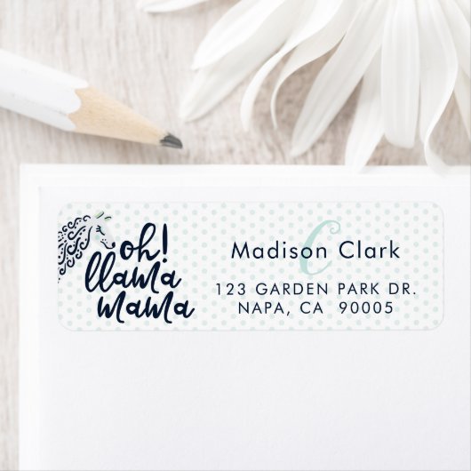 Llama Polka Dot Typographic Oh Llama Mama Shower (Insitu)